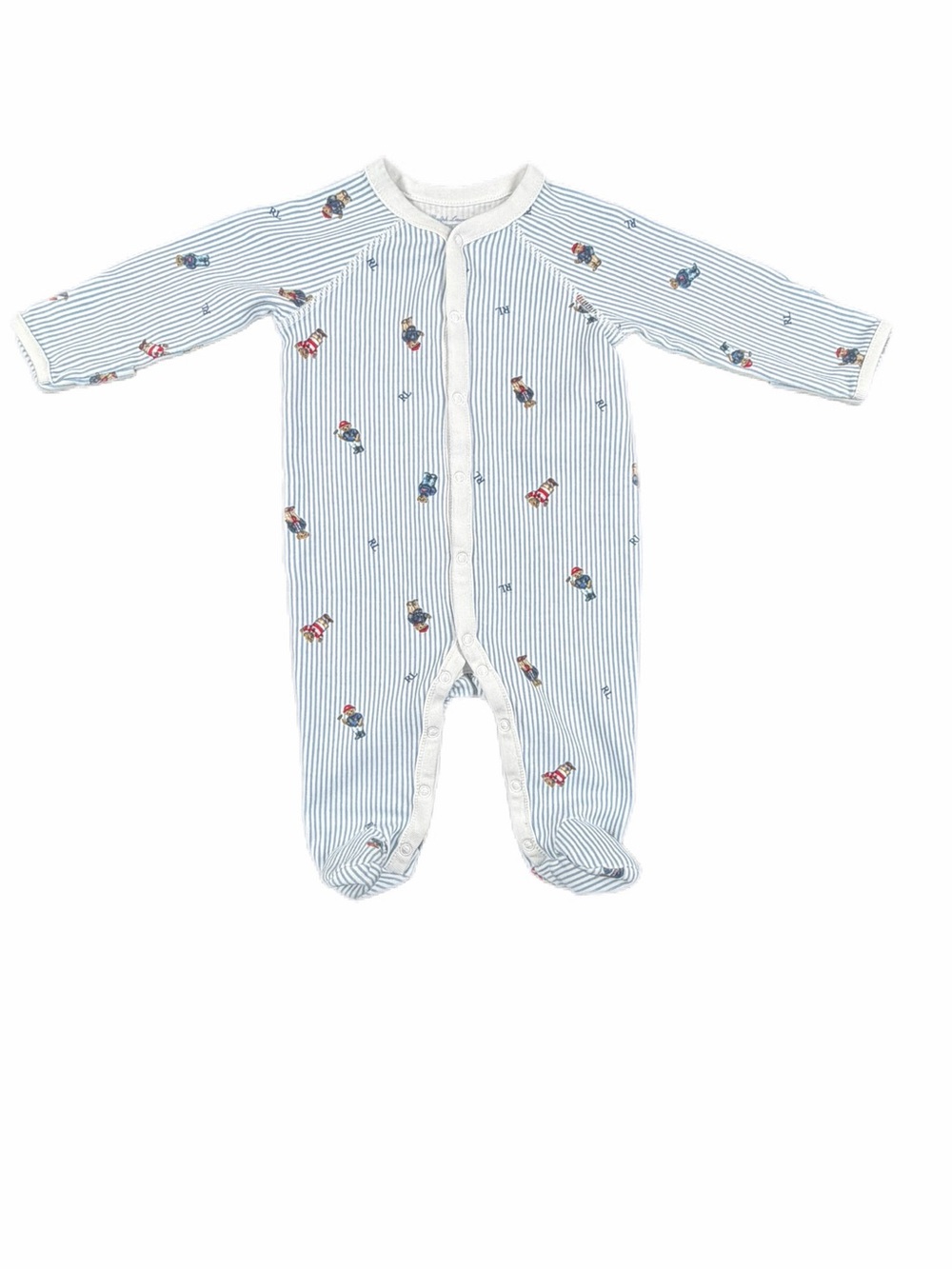 RALPH LAUREN Baby Boy Polo Bear Cotton Footed Coverall - 3M